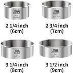 M JNGMEI 4 Pieces Stainless Steel Cookie Cutter Set 2.25inch, 2.75inch, 3.25inch,3.5inch Biscuit Plain Edge Round Cutters Sizes Shape Molds GIFT PACKAGE