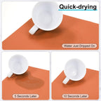 uxcell Silicone Mats for Kitchen Counter, 23.6" x 15.7" Non-Slip Countertop Protector Mat Heat Resistant Coffee Mat Waterproof Table Placemat, Orange