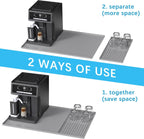 Golener Silicone Coffee Mat Set - 24" x 16" Coffee Bar Mat for Countertop, Kitchen Station Pad Accessories Fit Under Coffee Maker or Machine, Dish Drying Mat, Heat Resistant Kitchen Gadget, Grey