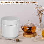 uxcell 2Pcs Round Tea Canisters, 4" x 4" Airtight Metal Tea Containers for Loose Tea, Coffee Beans, Spices - Durable, Compact, and Stylish Storage Tea Tin (White)