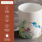 Maison d' Hermine Coffee Mug with Handles Fine Bone China Mugs Pack of One Tea Cups for Hot Beverages Cappuccino Latte Home Restaurant Office Perfect for Gift (Tropiques - Hummingbird, 15 Ounce)
