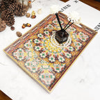 2pcs Boho Red Decorative Serving Tray, Modern Plastic Tray with Handles for Coffee Table, Living Room, Ottoman, Home Decor, Large, 15.7"*11.8"*1.6", Small 13.7"*9.8",