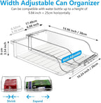 2 Packs Clear Width Adjustable Soda Can Organizer for Refrigerator Expandable Soda Can Dispenser for Beer Soda Seltzer Pop Can Soda Expand Organizer for Fridge Kitchen Pantry