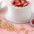 Twisweet Gold Pearl Sprinkles for Cake Decorating, Edible Sugar Pearls for Baking, Mix Size, Cake Topper Cupcake Cookie Ice Cream Dessert Decorations, Valentines Birthday Christmas Supplies (130g/4.58oz)