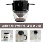 Stainless Steel Pour Over Coffee Dripper with Food-Grade PP Cup – Foldable, Reusable Filter for 1–2 Cups – Paperless, Portable & Easy to Clean – Perfect for Travel Camping Office