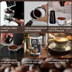 51mm Espresso Distributor Set - Coffee Distributor and Tamper Leveler Fits Portafilter Tamper 51mm - Barista Kit with WDT Tool and Dosing Funnel