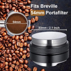 54mm Coffee Tamper and Distributor, Dual Head Coffee Leveler Fits for 54mm Breville Portafilter, Adjustable Depth Espresso Hand Tampers, Professional Barista Espresso Distribution Tool