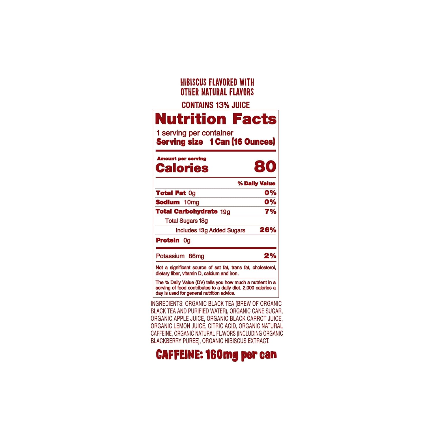 Drink Weird Organic Agua de Jamaica Hibiscus Black Tea – 16oz Cans, 160mg Organic Caffeine, Pack of 12 – Bold & Refreshing Energy Drink Alternative