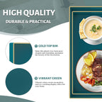 MAONAME Green Serving Tray Set of 2, Plastic Decorative Tray with Handles, Rectangular Coffee Table Trays for Ottoman, Nesting Trays for Living Room, Bedroom