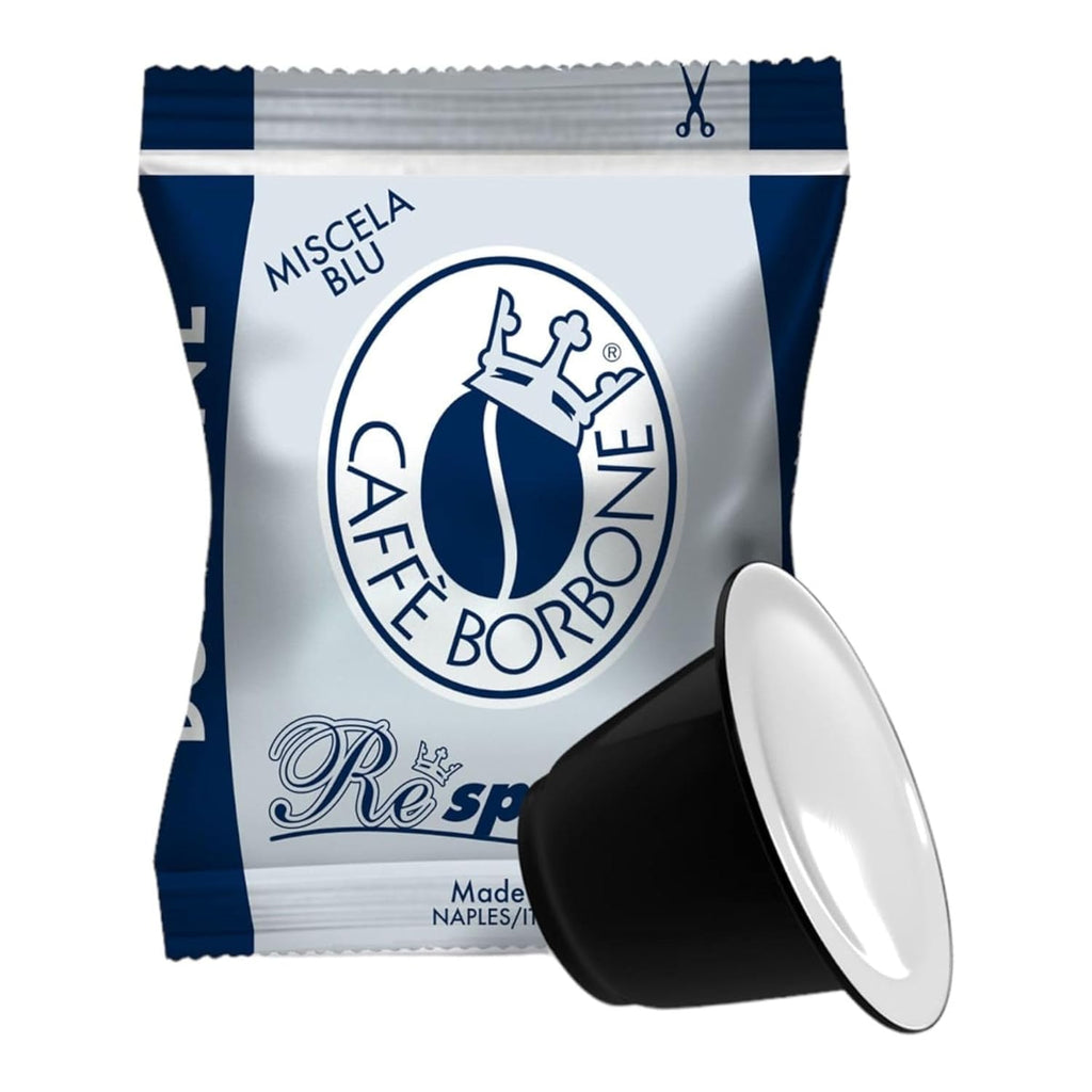 Caffè Borbone Nespresso Compatible Espresso Pods, Medium Roast Arabica and Robusta Blend, Intense Aroma and Full-Bodied Flavor, Blue Blend, 100 Pods