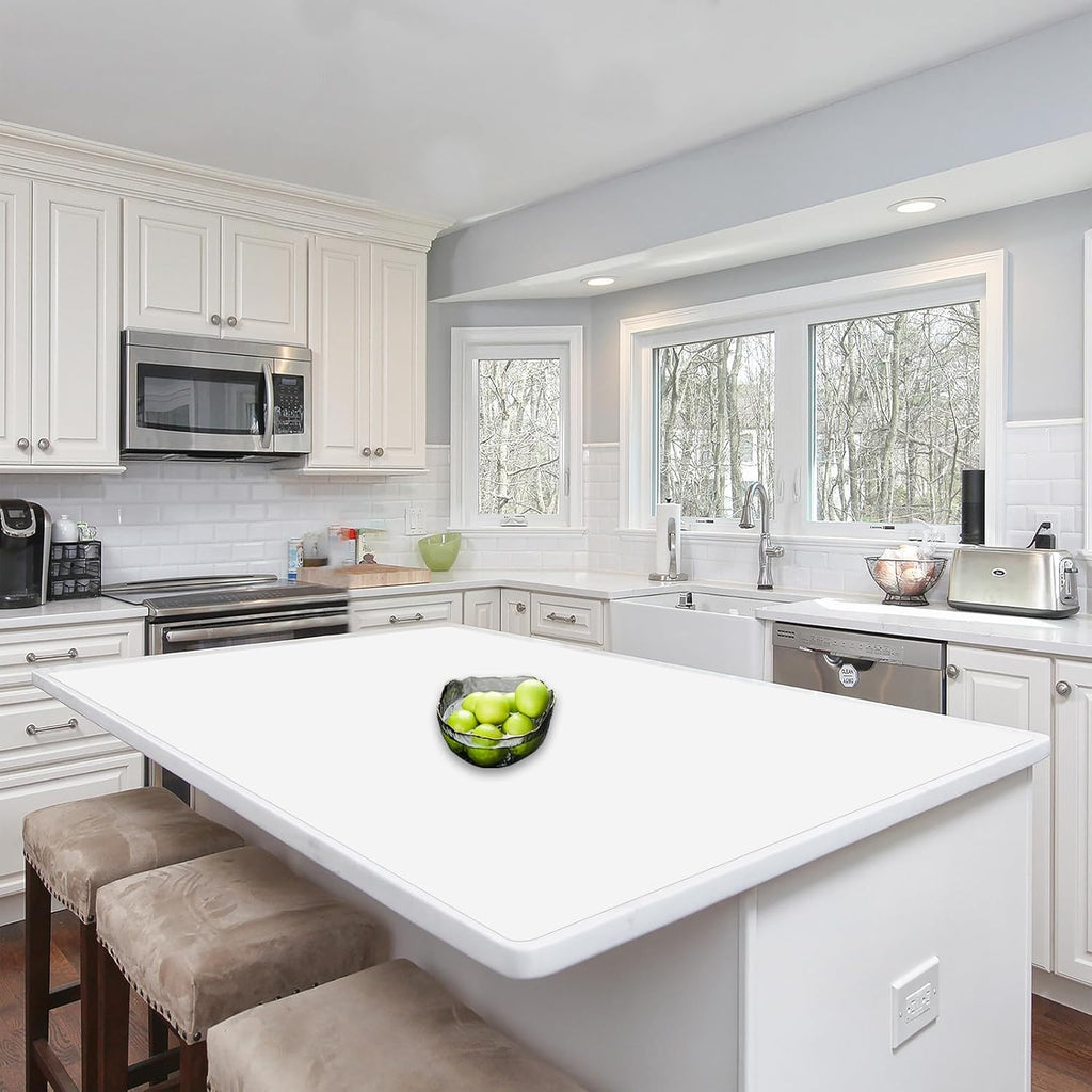 Silicone Mats for Kitchen Counter, 48"x32"(120cmx80cm) Large Heat Resistant Mat Kitchen Island Waterproof Countertop Protector Mat Nons-slip Extra Large Counter Mat, Semitransparent