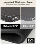 Ophanie Kitchen Mats for Floor, 3/4 Inch Thick Kitchen Rugs, 24'' x 70'' Anti Fatigue Standing Cushioned Mat, Waterproof,Comfort Ergonomic Mat for Office, Home, Sink, Black Non-Slip Bottom