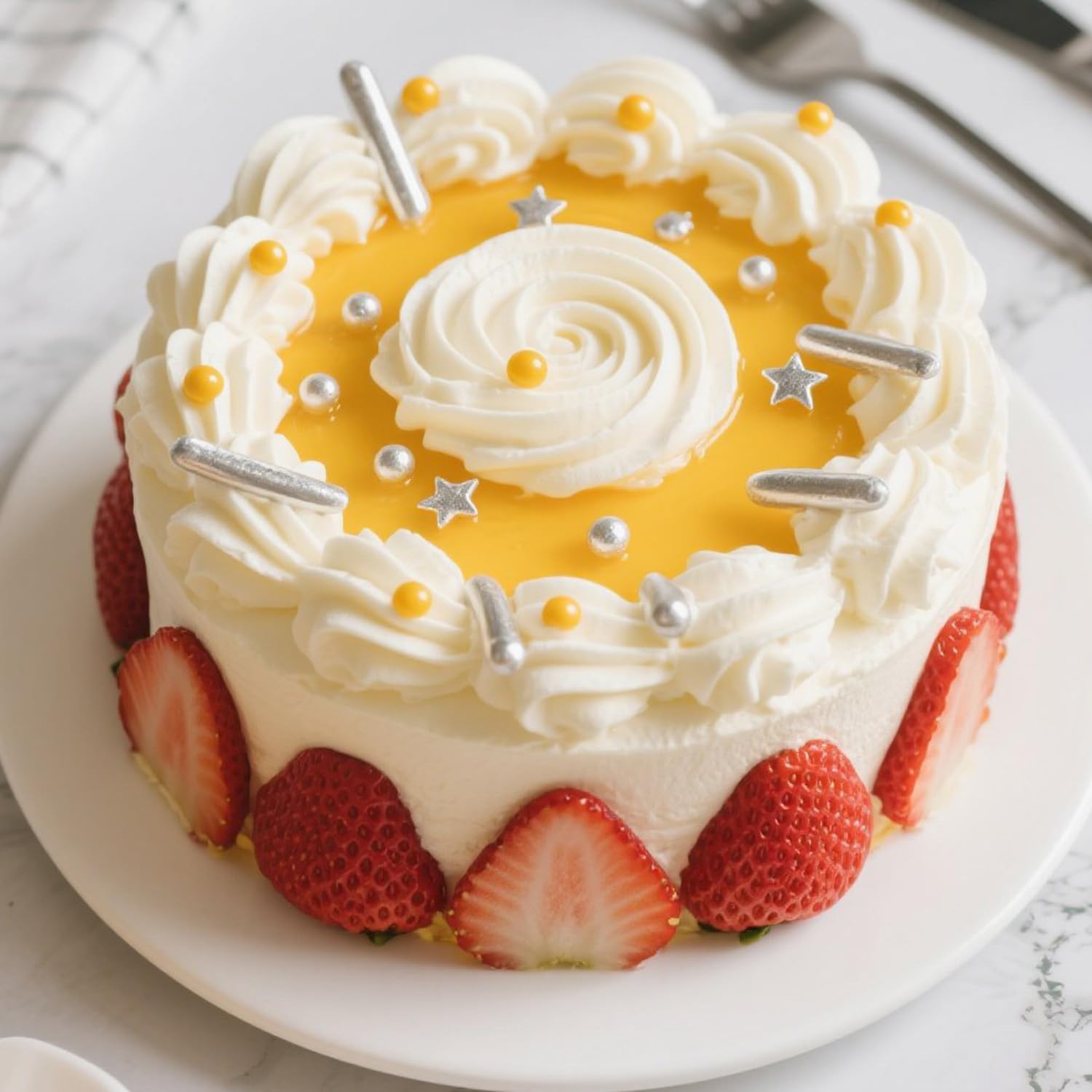 Silver Pearl Rods Star Sugar Sprinkles, Silver Sprinkles for Cake, Edible Pearls Baking Candy, 150g/5.29oz Mix Size, Cupcake Decoration, Wedding Party Supplies