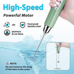 Milk Frother with Stand Rechargeable-Handheld Coffee Frother with 3 Stainless Whisks 3 Speed Adjustable, Electric Whisk Drink Mixer, Foam Maker Blender for Matcha Latte Cappuccino Chocolate