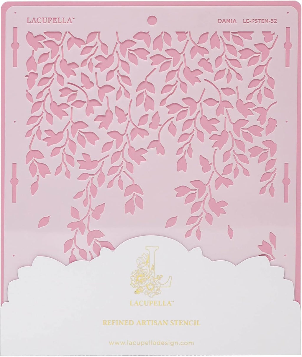 Large Cake Decorating Stencil (Dania) Creeping Fig Vines Pattern