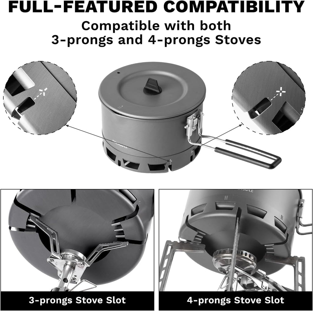 Fire-Maple Petrel Ultralight Pot- High Efficiency Aluminum Camping and Backpacking Pot with Heat-Proof Handle, Portable and Compact