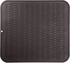 Silicone Dish Drying Mat for Multiple Usage,Easy clean,Eco-friendly,Heat-resistant Silicone Mat for Kitchen Counter or Sink,Refrigerator or Drawer Liner Coffee 2XL 24 inches x 18 inches