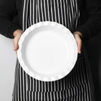 ONTUBE 10.5-Inch Deep Pie Pans 50oz, Ceramic Large Round Pie Tins for Baking, (White, 1 Pieces)