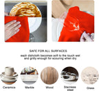 kimteny 13x28 Inches Kitchen Cloth Dish Towels, 400 GSM Premium Dishcloths, Super Absorbent Coral Velvet Microfiber Cleaning Cloths, Fast Drying Rags for Washing Dishes (6 Pack, Red)