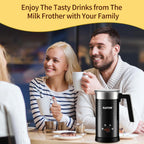 4 in 1 Electric Milk Frother: 10oz/350 mL Large Capacity Electric Milk Steamer for Hot and Cold Milk Froth - Automatic Milk Frother & Warmer for Latte, Cappuccinos, Macchiato, Hot Chocolate