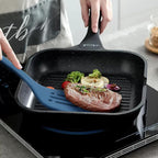 Silicone Kitchen Cooking Utensils Set: MOACC Heat Resistant 13inch Long Kitchen Gadgets, BPA Free Non Stick Rubber Cook Accessories For Food Prep, Frying, Serving, Basting (Dark Blue)