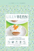 LillyBean Gluten Free Moist Carrot Cake and Cupcake Mix with No Artificial Colors - Dairy and Soy Free, Vegan - Makes Delicious Desserts - Cakes, Donuts, Cake Pops - 12 oz