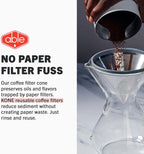 Able KONE for Chemex: The Original Reusable Black Titanium Coffee Filter