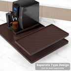 Rnivvi Silicone Coffee Mat, 16" x 24" Waterproof Raised Edge Coffee Bar Mats for Espresso Machine Station Accessories, Heat Resistant Detachable Dish Drying Pad for Kitchen Counter, Dish Rack, Brown