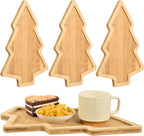 3 Pcs Christmas Wooden Appetizer Tray Christmas Tree Shaped Wooden Serving Platter Sushi Serving Tray Wood Charcuterie Board Tray Snack Dessert Candy Dish Plate for Christmas Home Kitchen,15x11x0.59