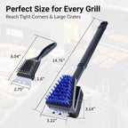 Nylon Grill Brush No Wire Bristle Barbecue Brush Grill Cleaning Kit, Safe Grill Scraper Brush for Outdoor Grill Cleaner with Hole, BBQ Brush Accessories Clean Cool Grates, Gift for Men/Dad 2-Piece Set