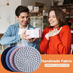 4.8" Drink Cotton Coasters Set of 2 – Large Absorbent Fabric Drink Pads for Coffee Mugs, Stylish Boho Cup Mats for Desk, Bedside Table, Plant Pots – Durable Minimalist Home Decor (Rich Blue, 2pack)