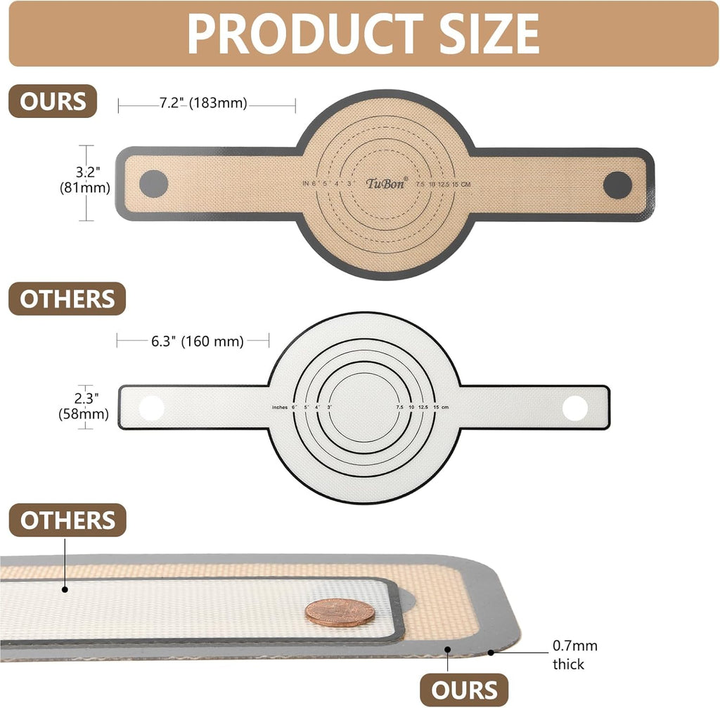 TuBon Silicone Bread Sling for Dutch Oven,Non-Stick & Easy Clean & Odor-Free, Reusable Silicone Bread Baking Mat with Long Handles, Easy to Transfer Sourdough Bread(2 Grey pcs)