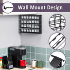 ZCDCP for K Cup Coffee Pod Holder, K Cup Holder Drawer Wall Mounted Coffee Pod Organiser (Holds 28 Coffee Pods)