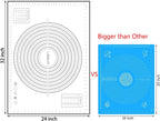 Silicone Baking Mat，Non Stick Rolling Dough with Measurements for Pie Pizza Cookies Fondant Making，Extra Thick Non Slip Silicone Pastry Mat