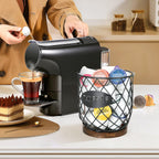 YINMIT K Cup Holder Organizer, Sturdy Coffee Pod Holder Organizer, 35 Kcup Large Capacity Storage Basket for Kitchen Counter and Office Desktop (Circular Grid)