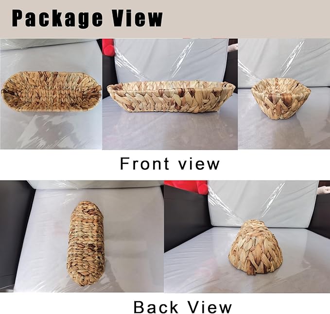 Set of 2 Small Wicker Baskets for Flatware Organizer, Silverware Caddy Utensil Caddy Basket, Bread Baskets Cutlery Holder for Party