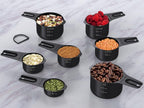 Wildone Black Measuring Cups & Spoons Set of 21 - Includes 7 Stainless Steel Nesting Measuring Cups, 8 Measuring Spoons, 1 Leveler & 5 Mini Measuring Spoons, Ideal for Dry & Liquid Ingredients