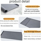 Silicone Coffee Pad, 24-inch x 16-inch Mat, with Removable Baking Tray, Fits Coffee Machines and Baking Sheets, Black