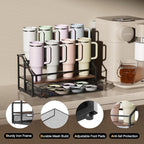 MOJOHAND Water Bottle Organizer for Stanley, 3-Tier 8 Bottles Rack with Storage Basket for Cup Accessories, Large Tumbler Holder Stand, Water Bottle Holder Wine Rack