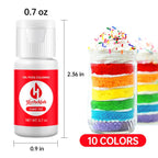 Gel Food Coloring - 10 Colors x 0.7 oz Concentrated Gel Based Food Dye Icing Colors Professional-Grade Neon Food Color for Baking Cake Decorating Cookies Fondant