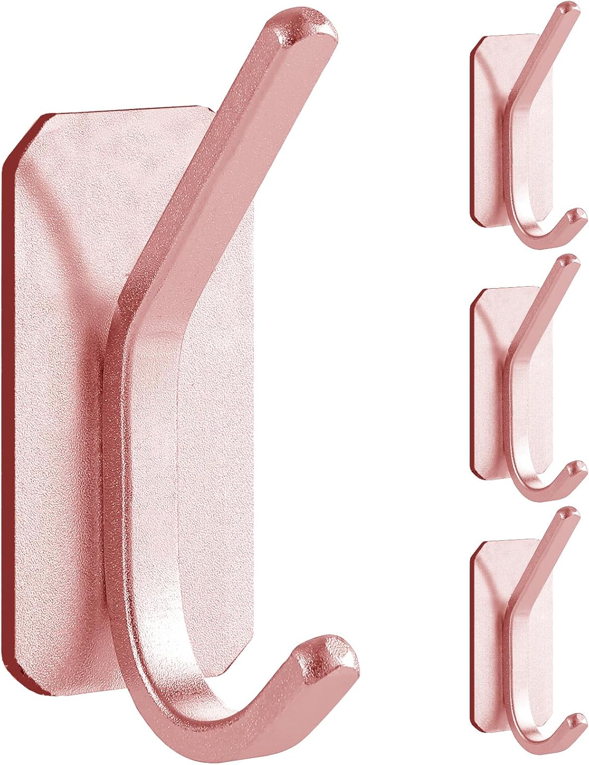 Paoli Heavy Duty Adhesive Hooks,Self-Adhesive Hooks Multiple Colors and Styles 30 lb Maximum Load for Home Schools and Offices (4pc, Rose Gold)
