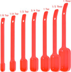 Red Measuring Cups and Spoons Set 15, 7 Plastic Measuring Cup Set, 7 Spice Long Handle Measuring Spoons with 1 Leveler for Kitchen and Baking, Dry Metric Measure Cups & Spoons Set