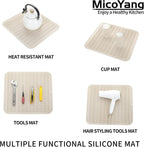 Silicone Dish Drying Mat for Multiple Usage,Easy clean,Eco-friendly,Heat-resistant Silicone Mat for Kitchen Counter or Sink,Refrigerator or Drawer Liner Tapioca XL 18 inches x 16 inches