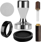 51mm Espresso Tamper, Coffee Tamper Set, 51mm tamper with Wdt Tool, Espresso Tamper Mat, Espresso Dosing Funnel, 51mm Espresso Puck Screen, Espresso Accessories for Espresso Coffee Machine