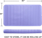 Silicone Dish Drying Mat for Multiple Usage,Easy clean,Eco-friendly,Heat-resistant Silicone Mat for Kitchen Counter or Sink,Refrigerator or Drawer Liner Light Purple 4XL 32 inches x 18 inches