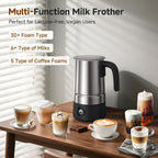 8-IN-1 Milk Frother and Steamer 600W w/Smart Touch Control, AMZCHEF 17oz/500ml Detachable Frother for Coffee, Automatic Warm and Cold Foam Maker, Hot Chocolate Maker, Dishwasher Safe