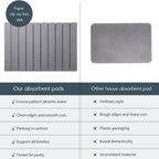 Large Stone Dish Drying Mat for Kitchen Counter, , Marbled Water Absorbing Diatomaceous Earth Drying Pad for Countertop Bottles Utensils Cups 24"x16"