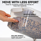 10 lbs Cereal Containers Storage - Airtight Flour Storage Container with Lids & 10 lbs Rice Dispenser, BPA Free Pantry Containers for Sugar and Cereal, White