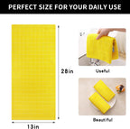 Homaxy 100% Cotton Terry Kitchen Towels(Yellow, 13 x 28 inches), Checkered Designed, Soft and Super Absorbent Dish Towels, 6 Pack