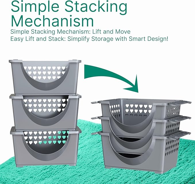 Skywin TidyFriend 3 in 1 Home Organization Kit – Stackable Storage Bins, Laundry Detergent Stand & Refrigerator Egg Drawer, Perfect Holiday Gift for Moms, Homemakers & Home Organization Lovers